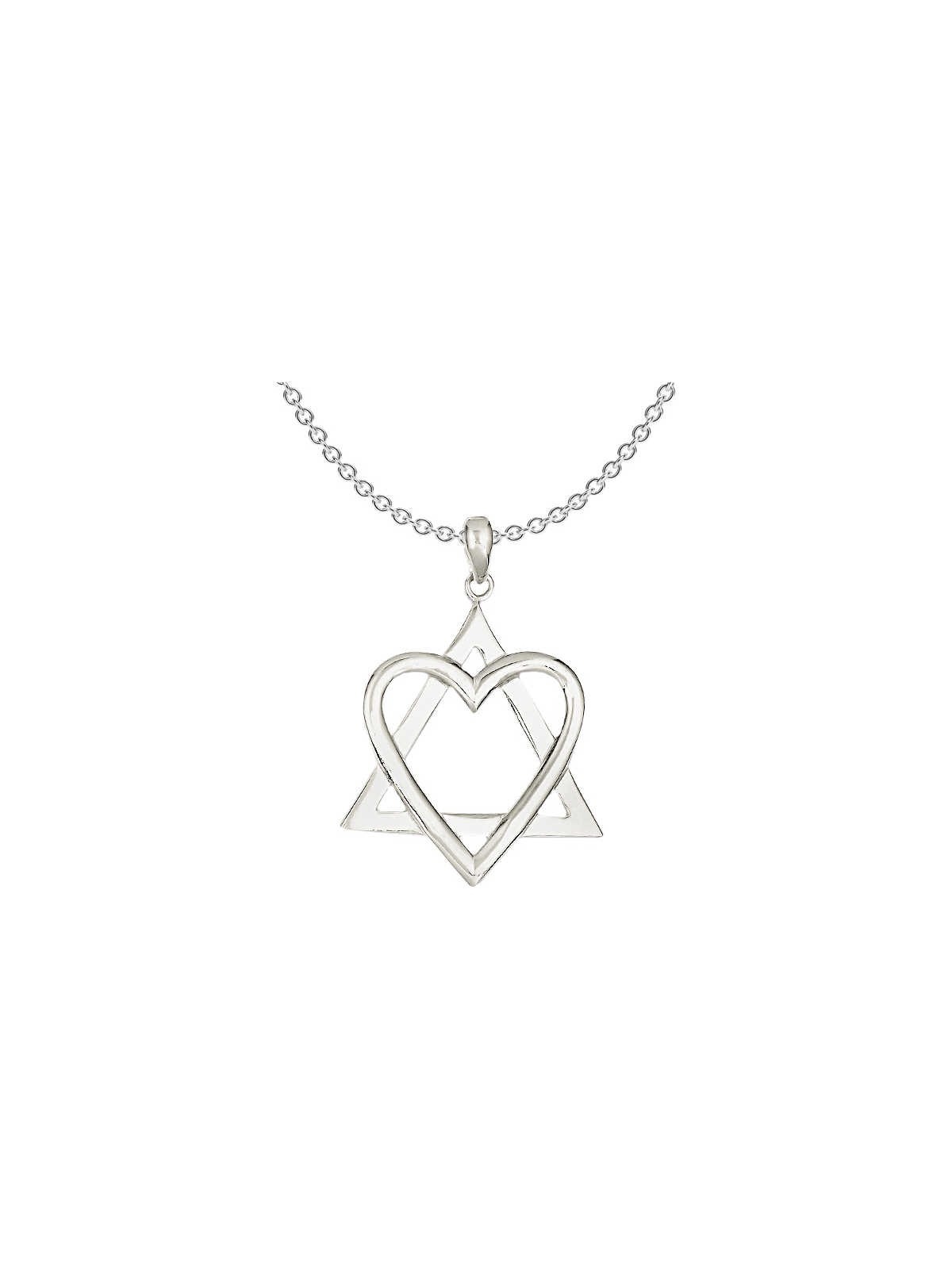 Sterling Silver Heart Star of David Pendant | Jewelry | Judaica