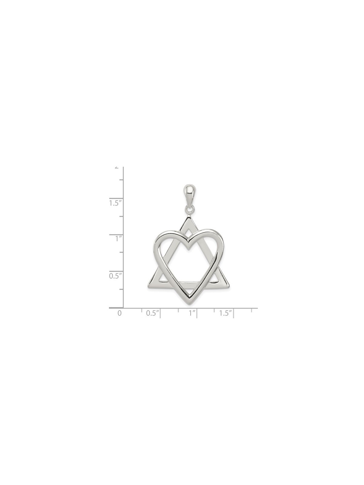 Sterling Silver Heart Star of David Pendant | Jewelry | Judaica