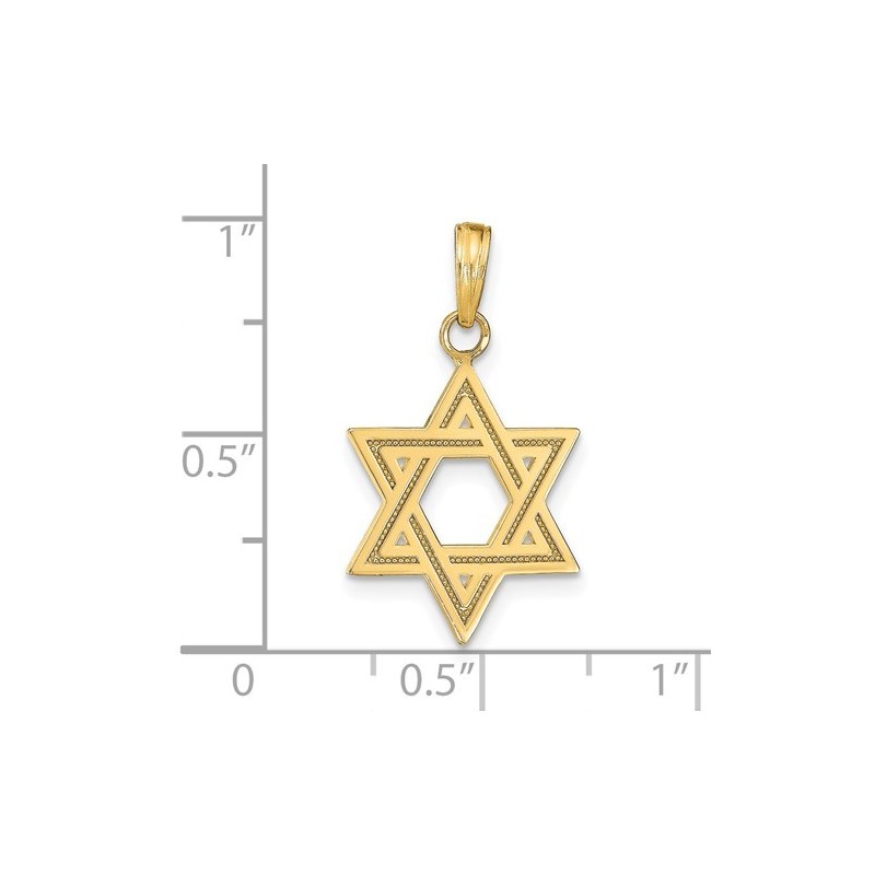 14k Yellow Gold Dotted Star of David Pendant | Jewelry | Judaica