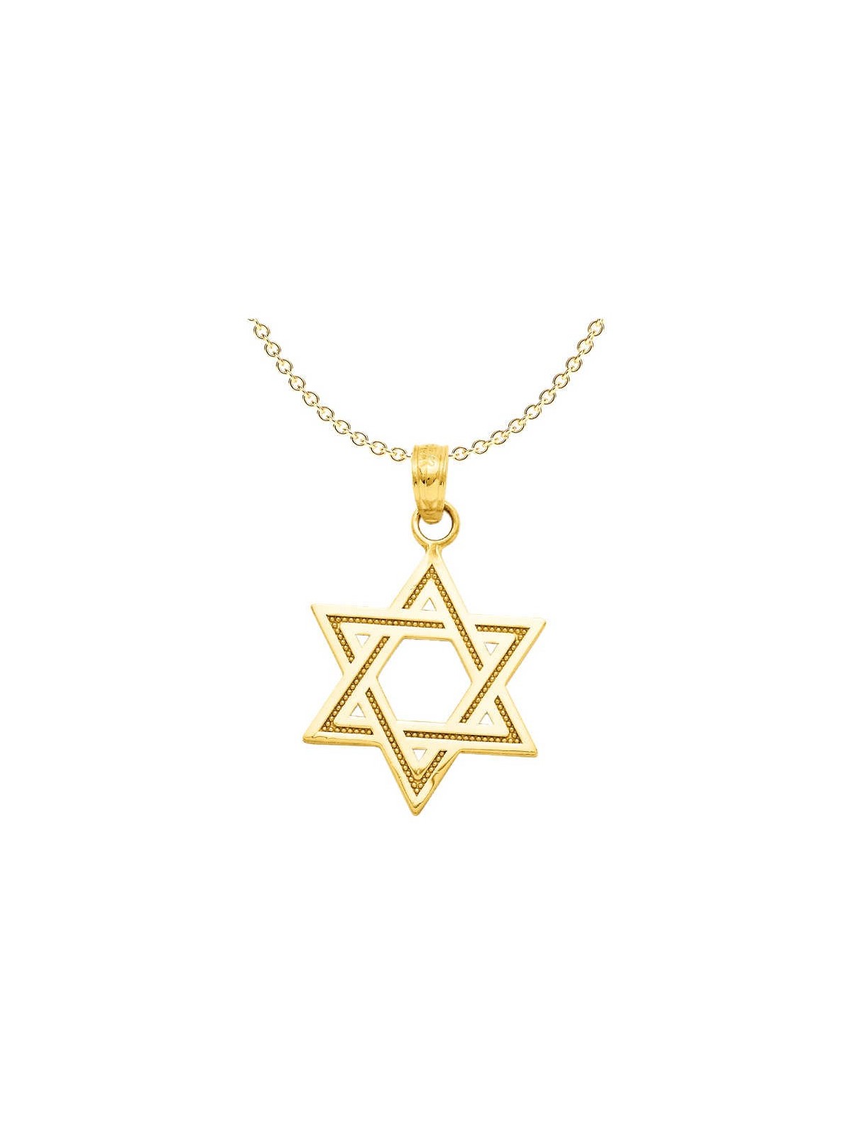 14k Yellow Gold Dotted Star of David Pendant | Jewelry | Judaica