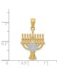 14k Yellow Gold With Rhodium Star of David Menorah | Jewelry | Judaica