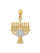 14k Yellow Gold With Rhodium Star of David Menorah | Jewelry | Judaica
