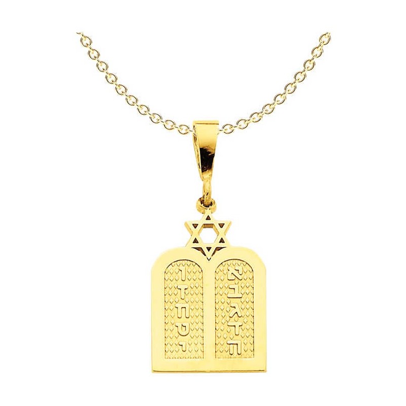 14k Yellow Gold Polished Torah with Star of David  | Jewelry | Judaica