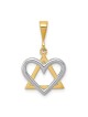 Small 14k Two-Tone Gold Heart Star of David Pendan | Jewelry | Judaica
