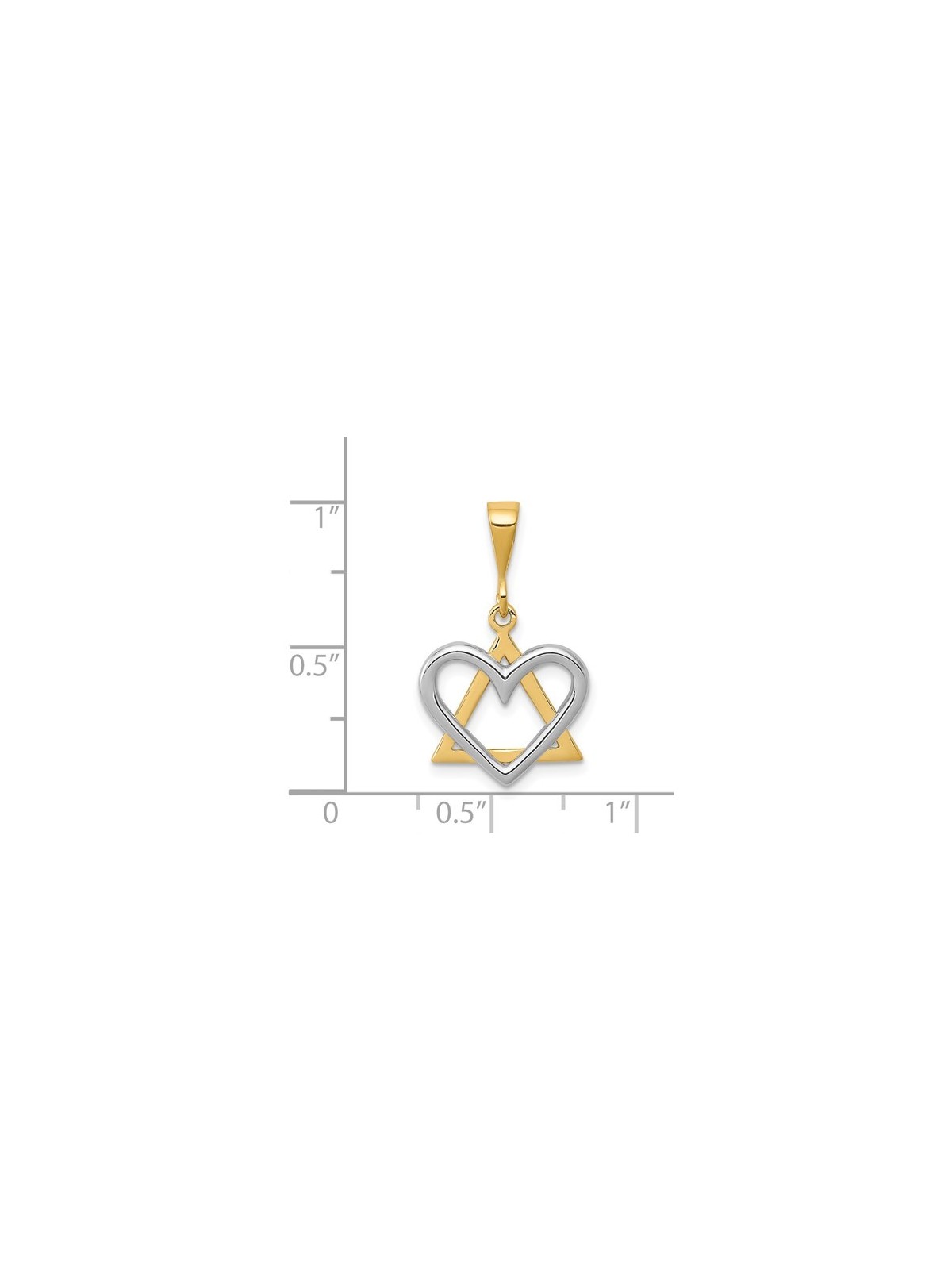 Small 14k Two-Tone Gold Heart Star of David Pendan | Jewelry | Judaica