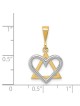 Small 14k Two-Tone Gold Heart Star of David Pendan | Jewelry | Judaica