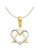 Small 14k Two-Tone Gold Heart Star of David Pendan | Jewelry | Judaica