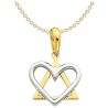 Small 14k Two-Tone Gold Heart Star of David Pendan | Jewelry | Judaica