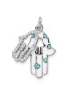 Sterling Silver Enamel CZ Double Hamsa pendant | Jewelry | Judaica