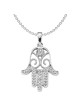 Sterling Silver Hamsa CZ Pendant | Jewelry | Judaica