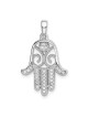 Sterling Silver Hamsa CZ Pendant | Jewelry | Judaica