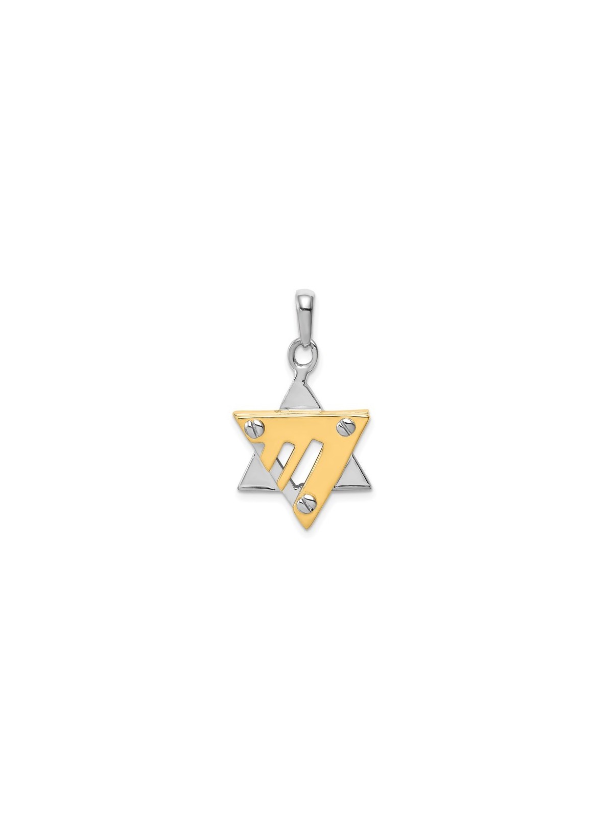 14k Two-Tone Gold Modern Chai Star of David Chai P | Jewelry | Judaica
