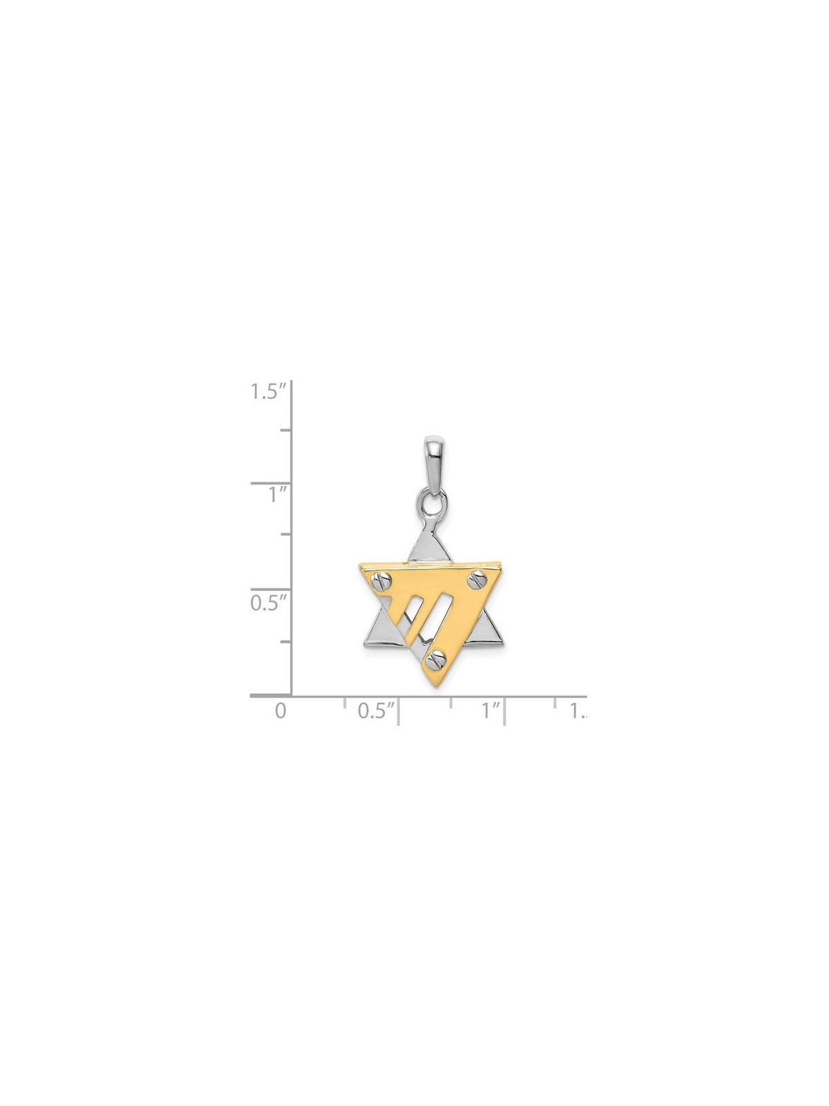 14k Two-Tone Gold Modern Chai Star of David Chai P | Jewelry | Judaica