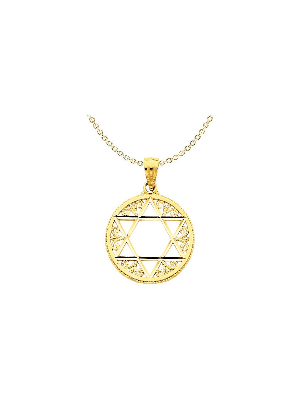 14k Yellow Gold Filigree Star of David Pendant | Jewelry | Judaica
