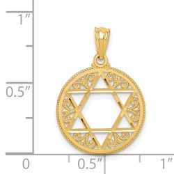 14k Yellow Gold Filigree Star of David Pendant | Jewelry | Judaica