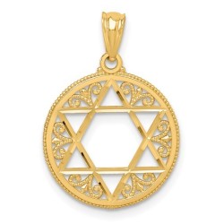 14k Yellow Gold Filigree Star of David Pendant | Jewelry | Judaica