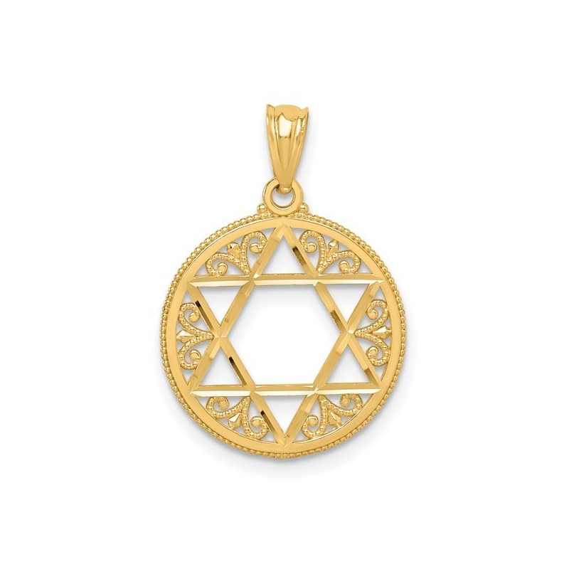 14k Yellow Gold Filigree Star of David Pendant | Jewelry | Judaica