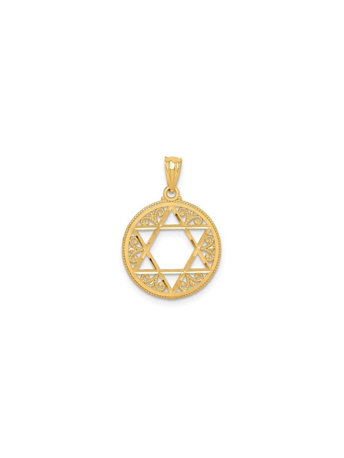 14k Yellow Gold Filigree Star of David Pendant | Jewelry | Judaica