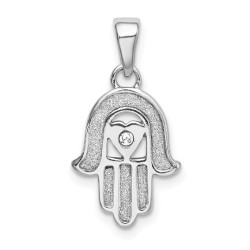 Sterling Silver Hamsa Glass Stone Pendant | Jewelry | Judaica