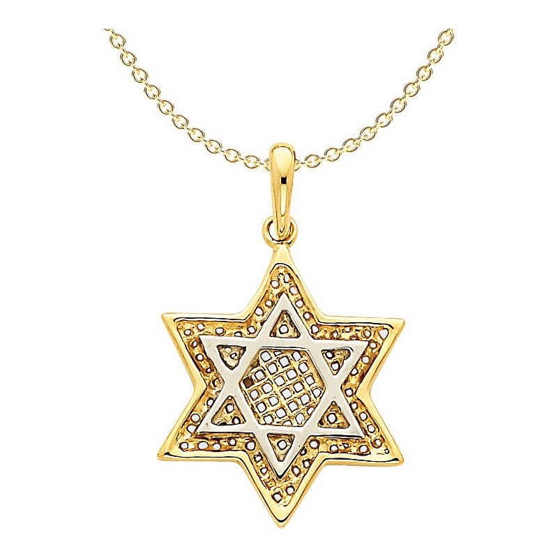 14k Two-Tone Gold Mesh Star of David Pendant II | Jewelry | Judaica