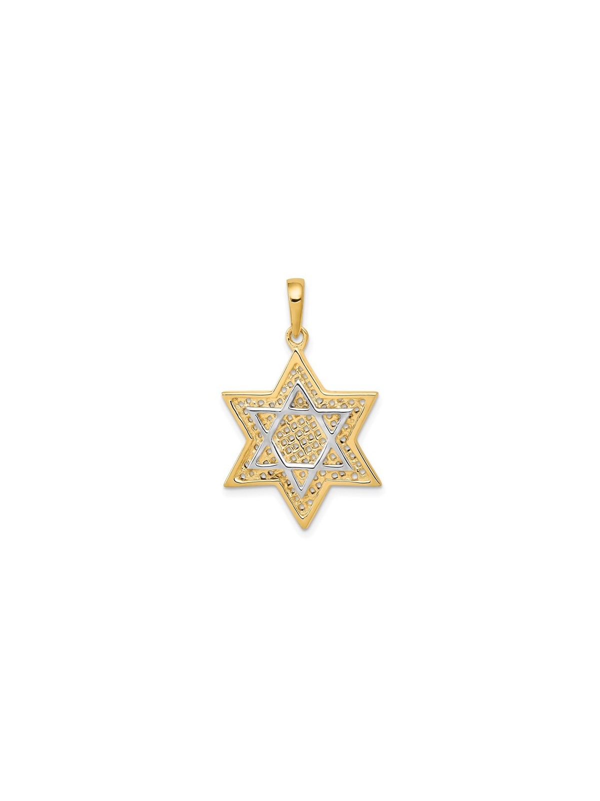 14k Two-Tone Gold Mesh Star of David Pendant II | Jewelry | Judaica