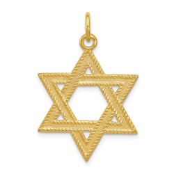 24k Gold-Plated Textured Sterling Silver Star of D | Jewelry | Judaica