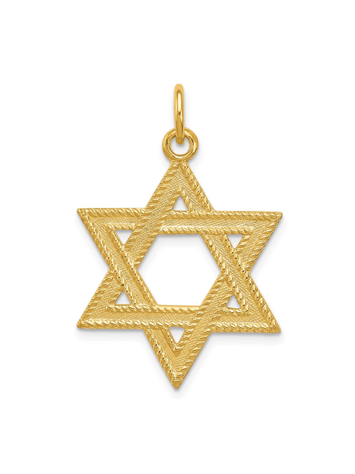 24k Gold-Plated Textured Sterling Silver Star of D | Jewelry | Judaica