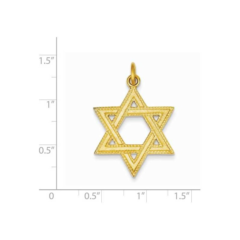 24k Gold-Plated Textured Sterling Silver Star of D | Jewelry | Judaica