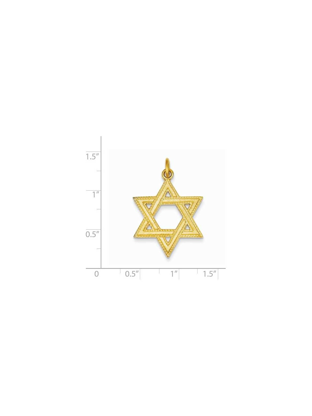 24k Gold-Plated Textured Sterling Silver Star of D | Jewelry | Judaica