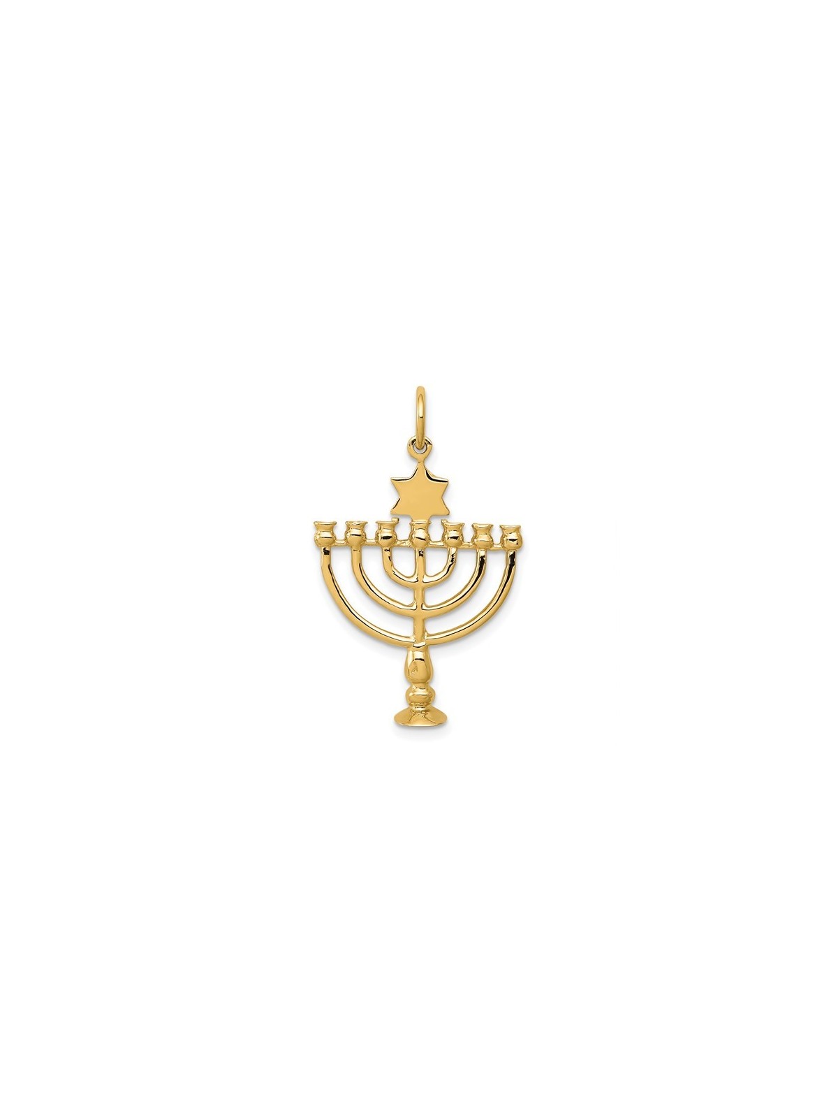 14k Yellow Gold Star of David Menorah Pendant | Jewelry | Judaica