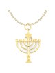 14k Yellow Gold Star of David Menorah Pendant | Jewelry | Judaica