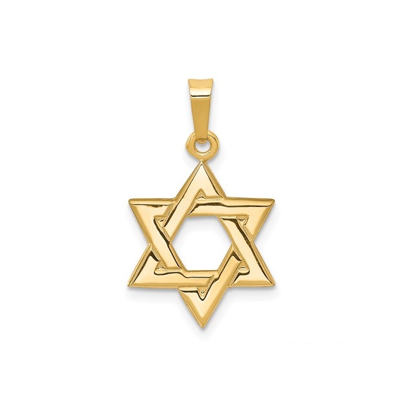 14k Yellow Gold Die-Struck Star of David Pendant | Jewelry | Judaica