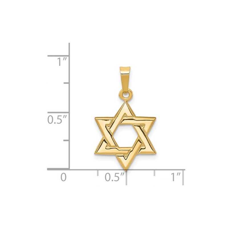 14k Yellow Gold Die-Struck Star of David Pendant | Jewelry | Judaica