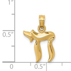 14k Yellow Gold Classic Chai Pendant | Jewelry | Judaica