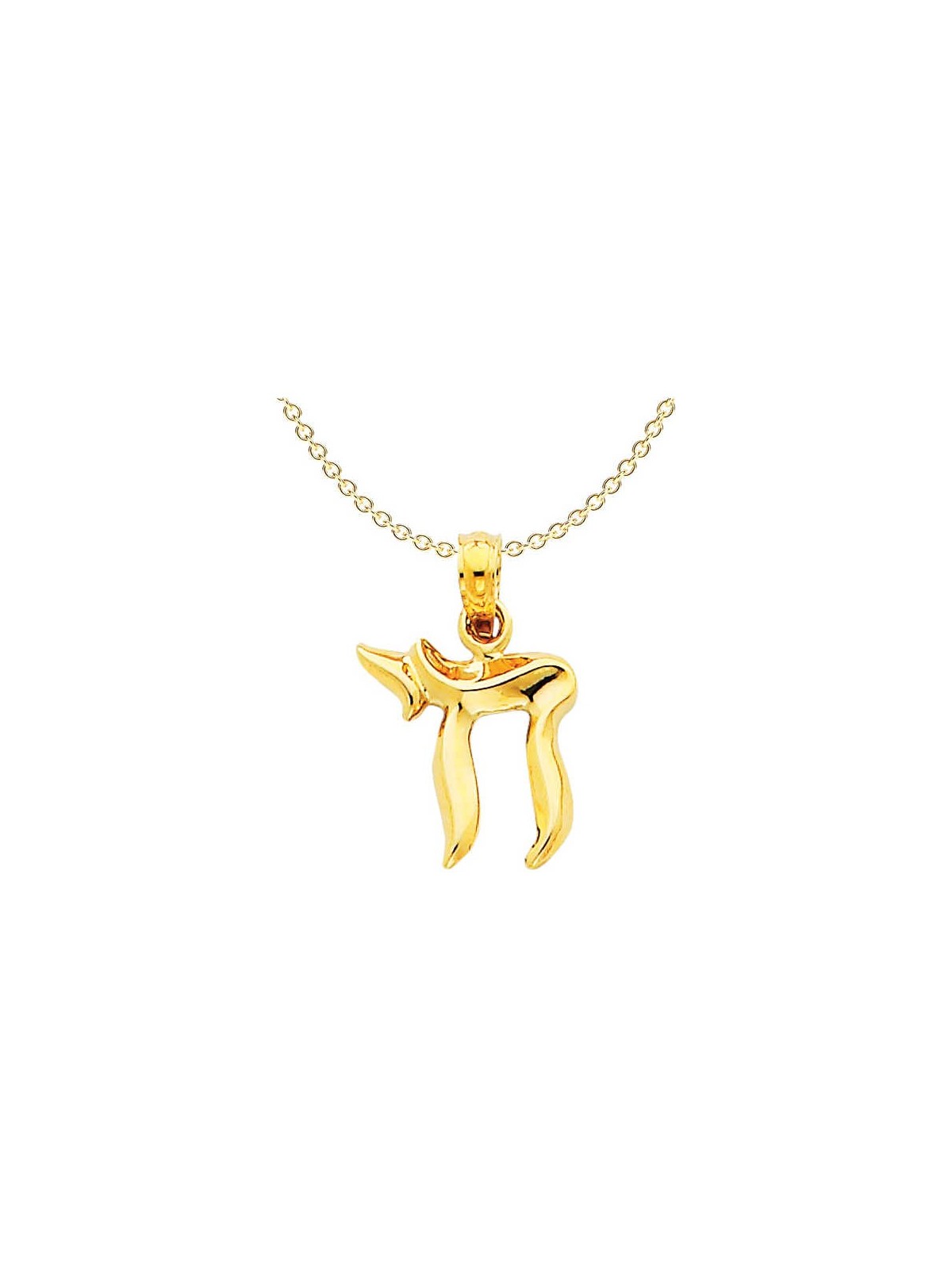 14k Yellow Gold Classic Chai Pendant | Jewelry | Judaica