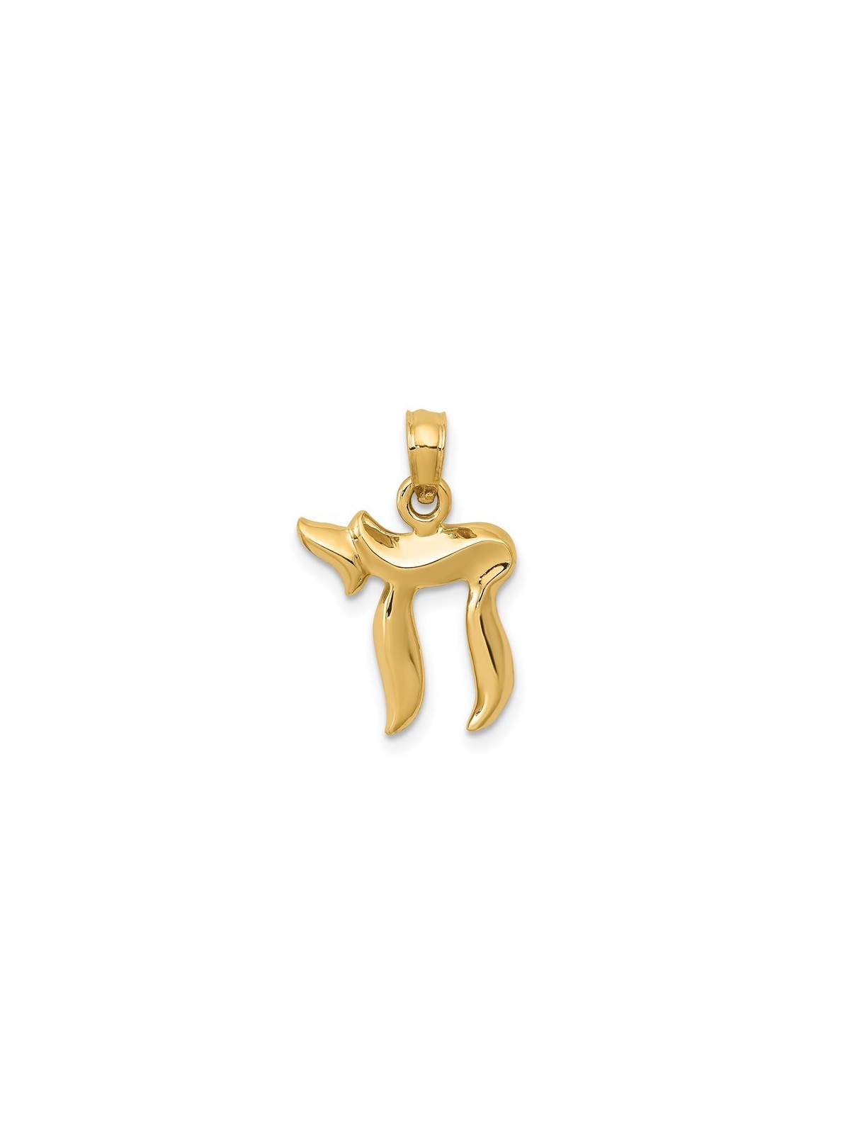 14k Yellow Gold Classic Chai Pendant | Jewelry | Judaica