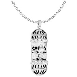 Sterling Silver Ornamental Mezuzah Pendant | Jewelry | Judaica
