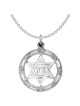 Sterling Silver Round Zion Star of David Pendant | Jewelry | Judaica