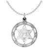 Sterling Silver Round Zion Star of David Pendant | Jewelry | Judaica