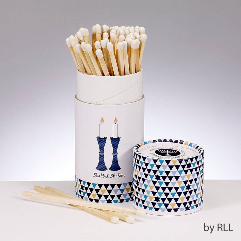 Shabbat Matches, 60 Long Matches in Gift Box | Candle Holders | Judaic