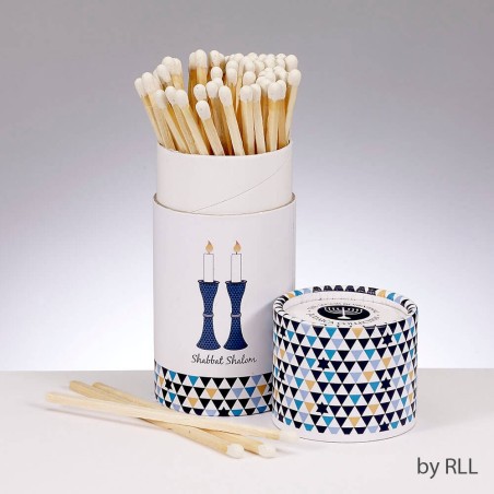 Shabbat Matches, 60 Long Matches in Gift Box | Candle Holders | Judaic