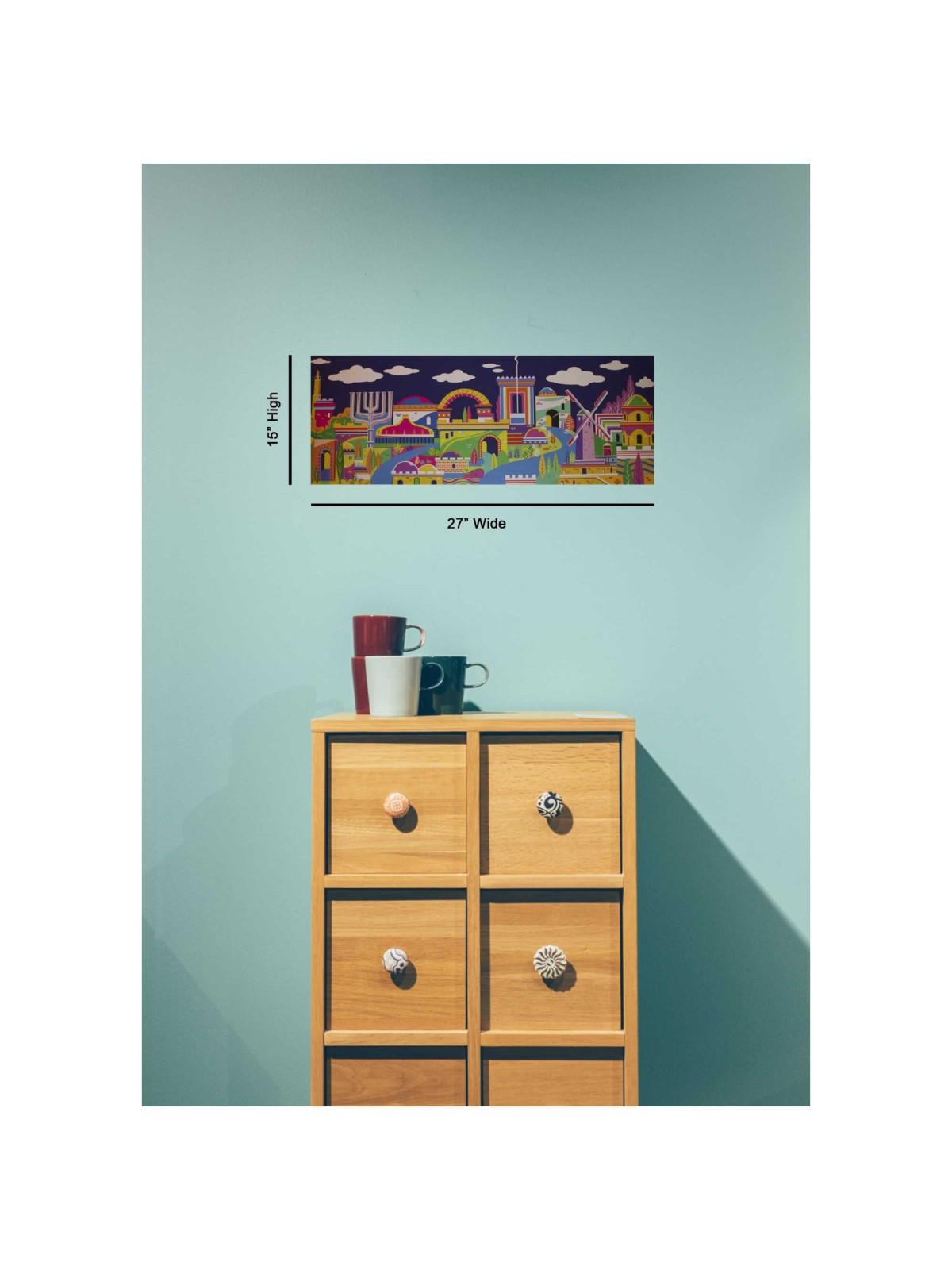 "Small World Jerusalem" Hand Signed, Size Small | Art | Judaica