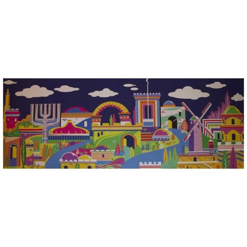 "Small World Jerusalem" Hand Signed, Size Large | Art | Judaica