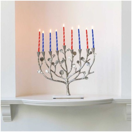 Premium Handcrafted Hanukkah Candles - Red/Purple | Hanukkah | Judaica