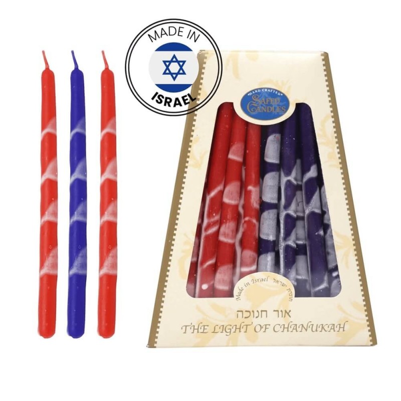 Premium Handcrafted Hanukkah Candles - Red/Purple | Hanukkah | Judaica