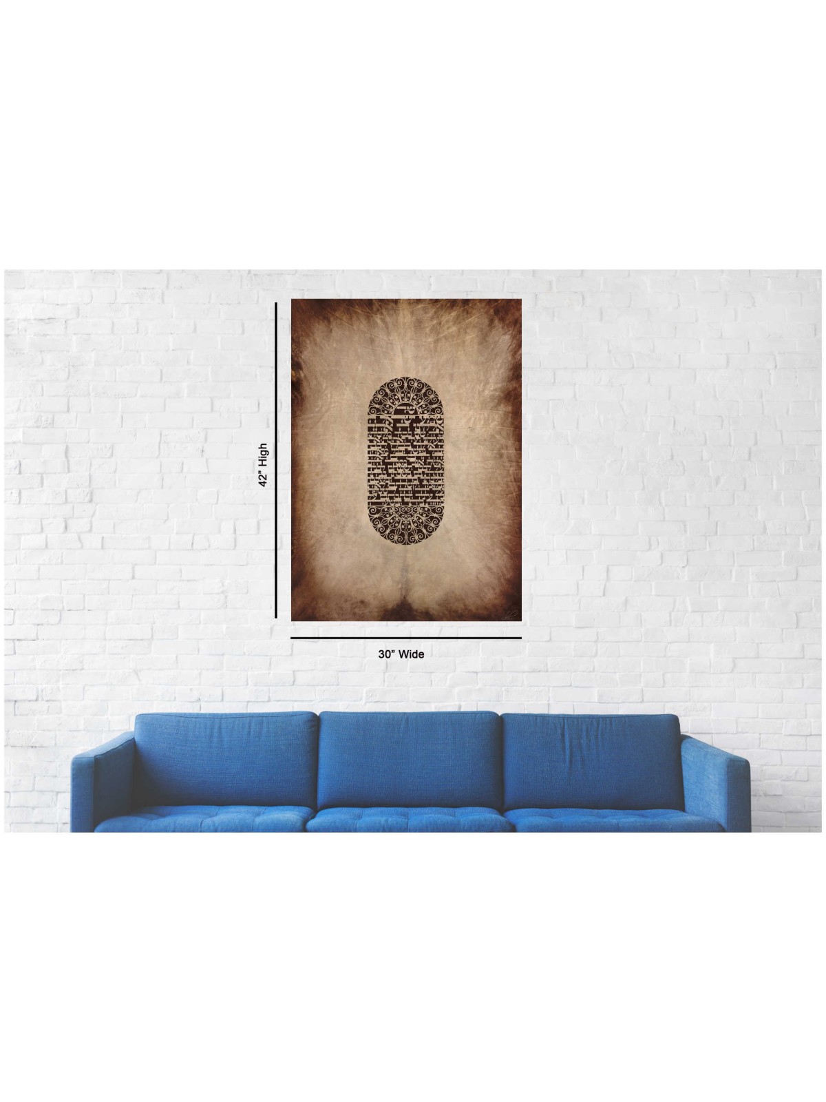 "Mezuza" a Brown on White Papercut Vision Hand Sig | Art | Judaica