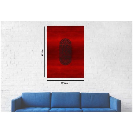 "Mezuza" a Black on Red Papercut Vision Hand Signe | Art | Judaica