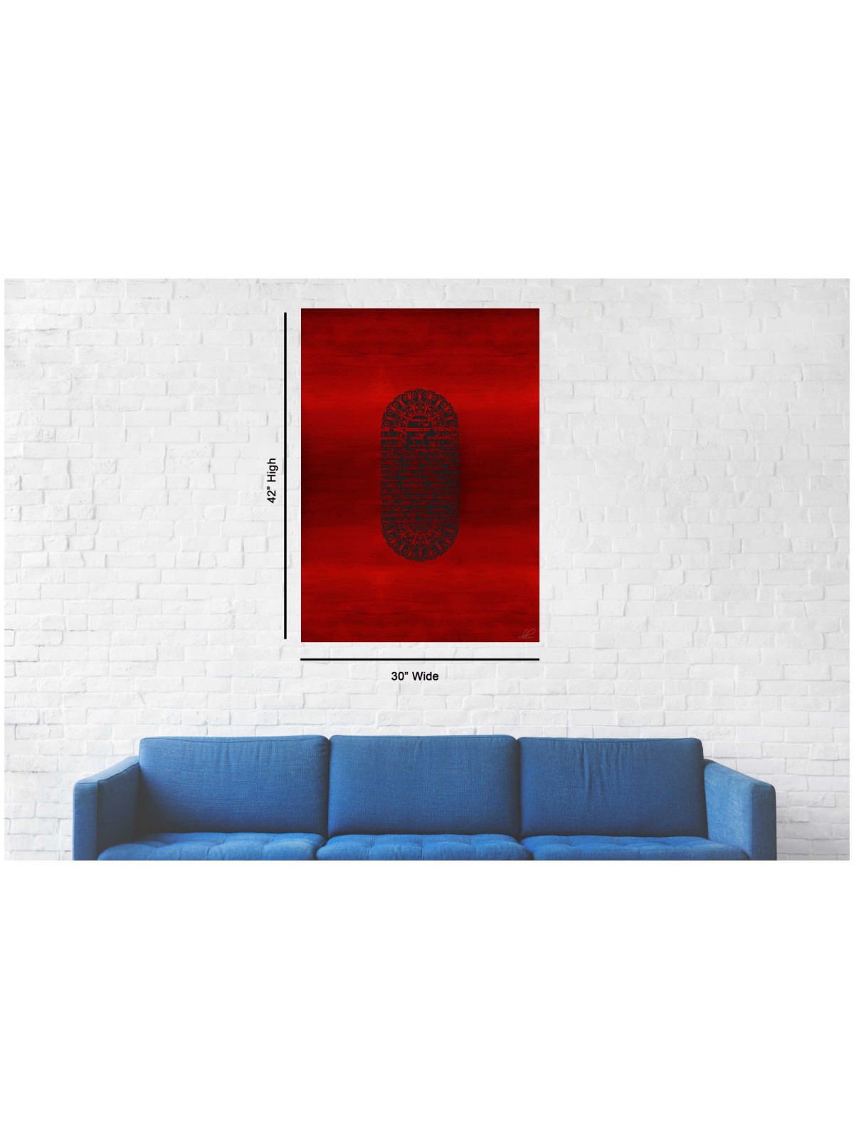 "Mezuza" a Black on Red Papercut Vision Hand Signe | Art | Judaica