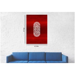 "Mezuza" a White on Red Papercut Vision Hand Signe | Art | Judaica
