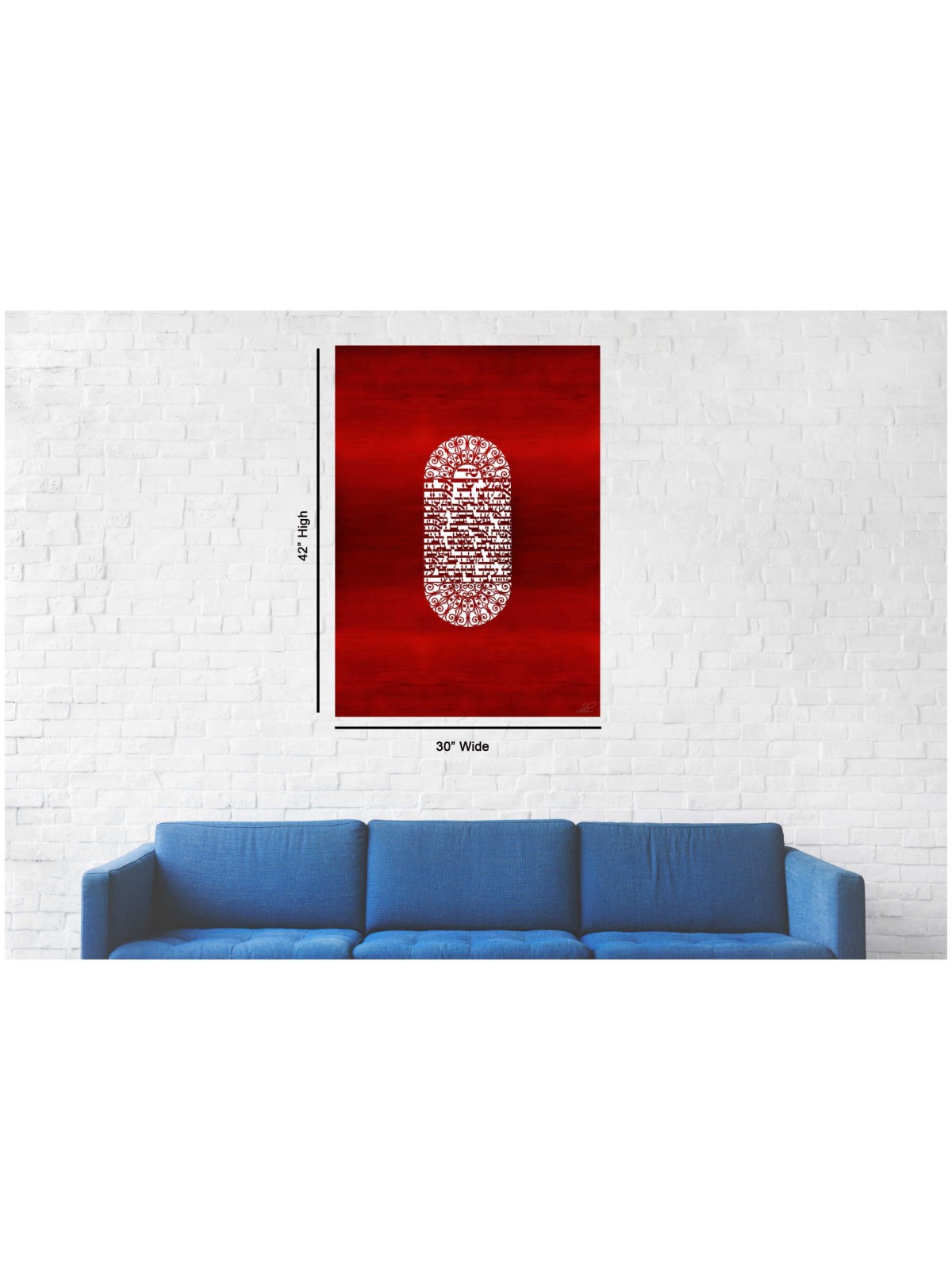 "Mezuza" a White on Red Papercut Vision Hand Signe | Art | Judaica